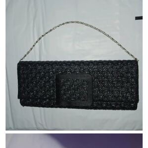 Elegant Black Woven Clutch